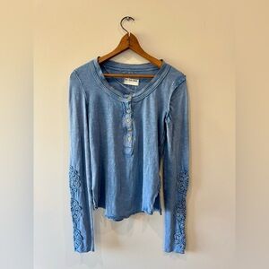 NWT Free People We The Free Our Song Henley Cuff Top